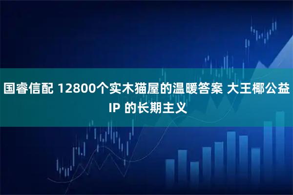 国睿信配 12800个实木猫屋的温暖答案 大王椰公益 IP 的长期主义